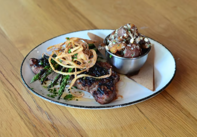 NY Strip Steak Frites and Asparagus