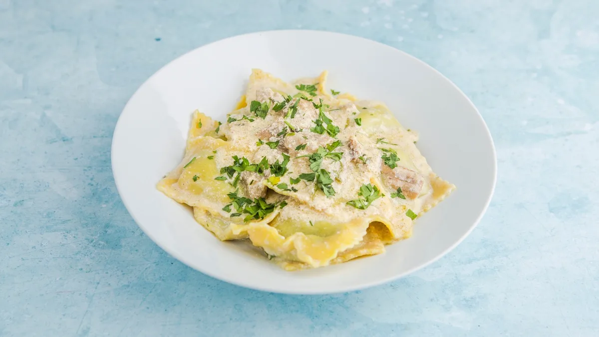 RAVIOLI TARTUFO CON FUNGHI PORCINI