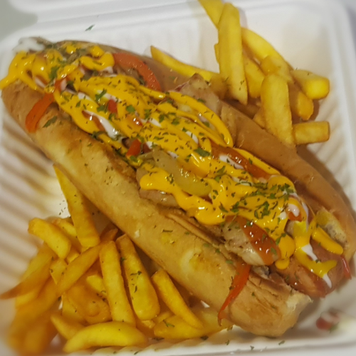 Combo Hot Dog Jumbo con Fajitas de Pollo