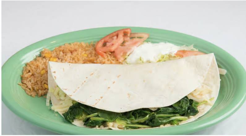 One Spinach and Cheese Quesadilla