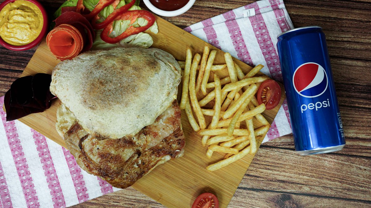 Punjeni kare 300g + pomfrit + Pepsi 0.33l