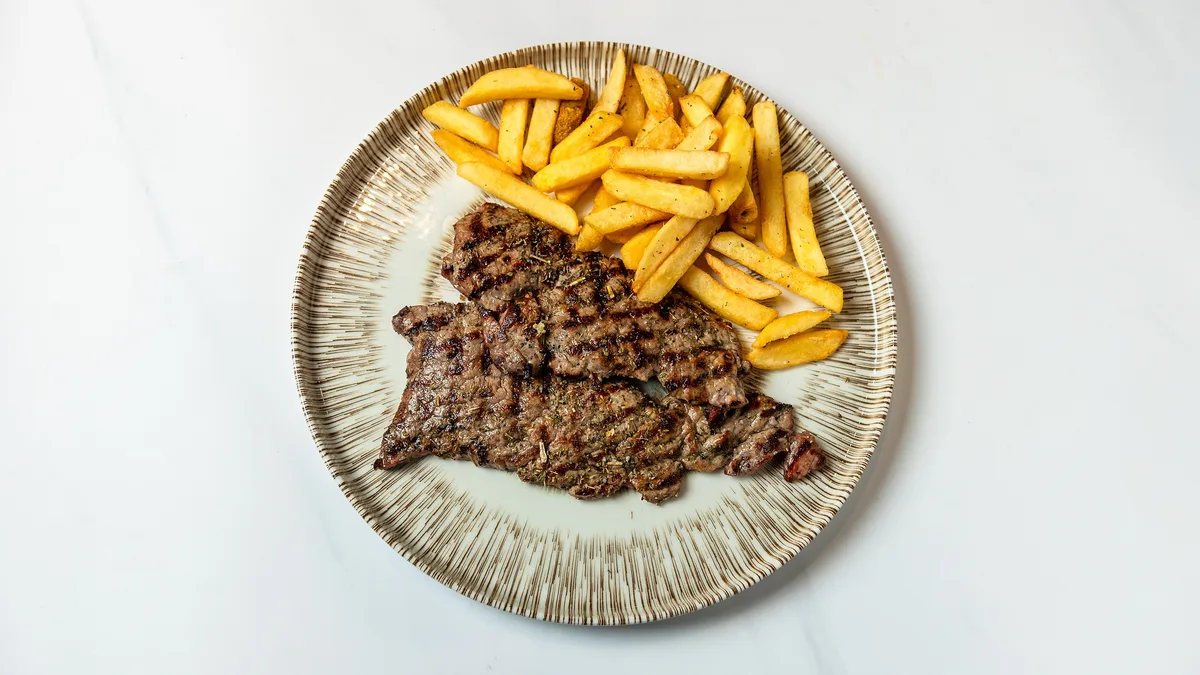 Grilled Beef Steak with French Fries