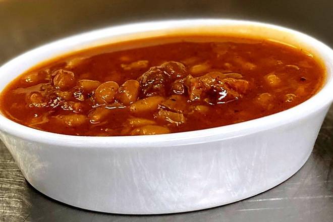 SCRATCH BBQ BEANS WITH BRISKET