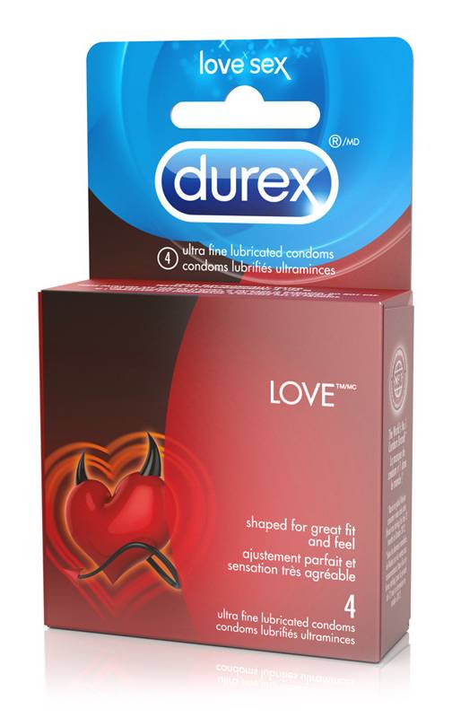 Durex Love Ultra Fine Lubricated Condoms, Men (4 ct)