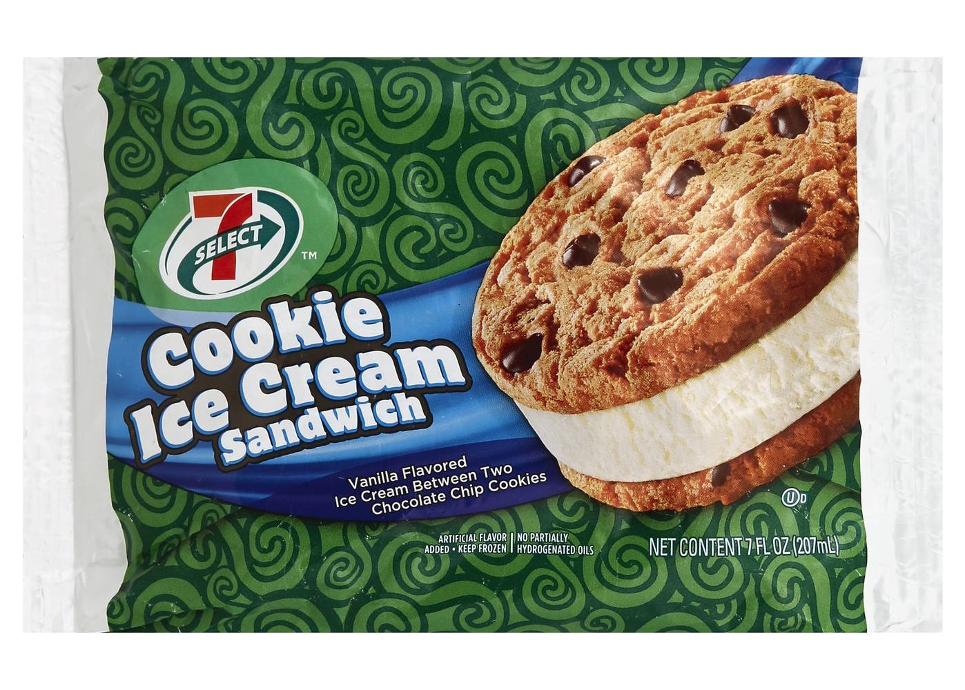 7-Select Cookies Ice Cream Sandwich, Vanilla (7 fl oz)