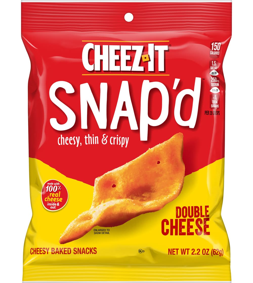 Cheez-It Snap'd Thin and Crispy Baked Snacks, Double Cheese (2.2 oz)