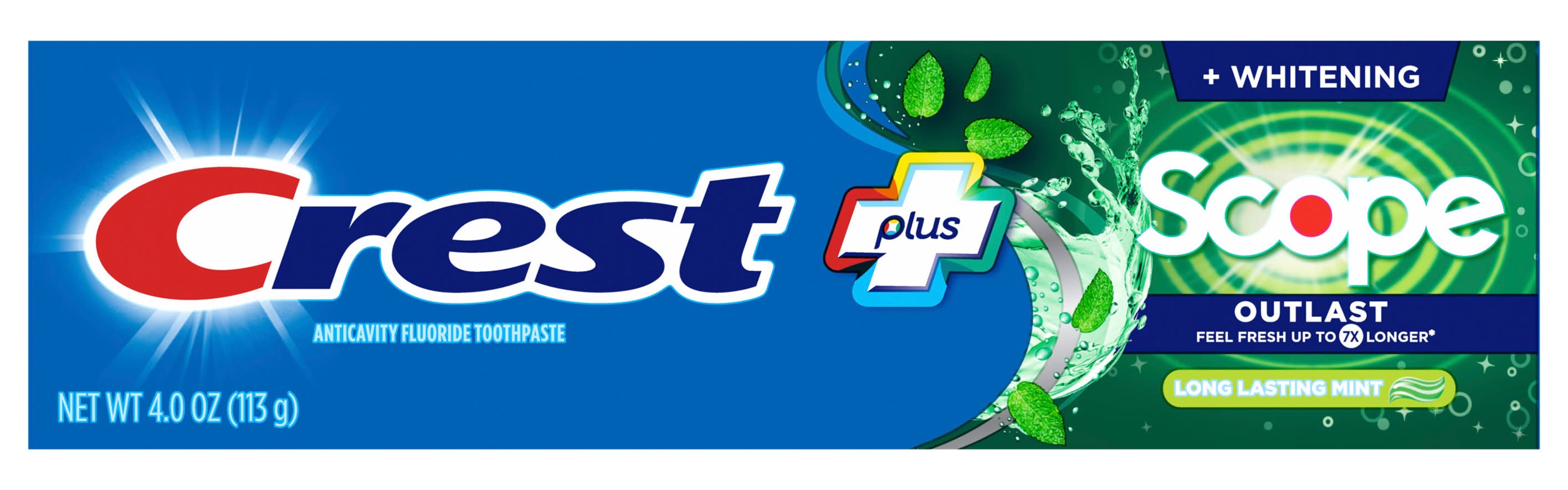 Crest Complete Scope Outlast + Whitening Fluoride Toothpaste, Mint (4 oz)