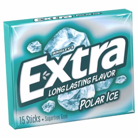 Extra Wrigley's Sugar Free Gum Sticks, Polar Ice (2.3 oz, 15 ct)