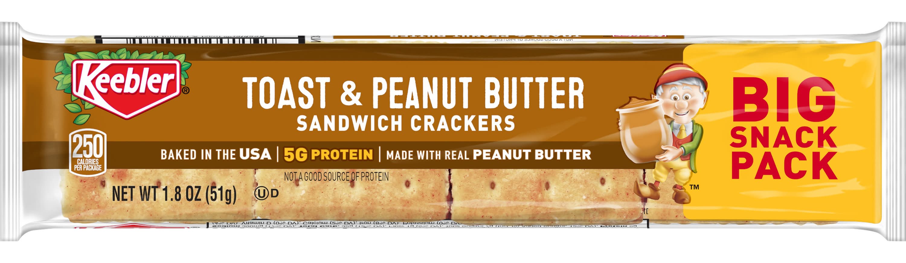 Keebler Sandwich Crackers, Toast and Peanut Butter (1.8 oz)