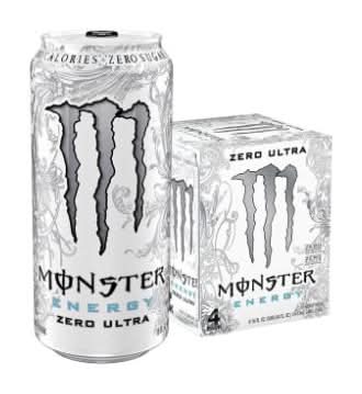 Monster Energy Zero Ultra Energy Drink (4 x 16 fl oz)