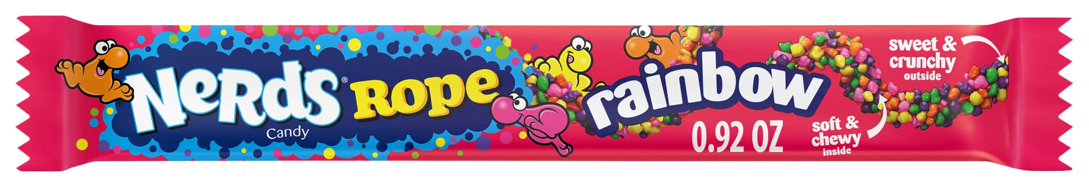 Nerds Rope Sweet Crunchy Soft and Chewy Candy, Rainbow (0.92 oz)