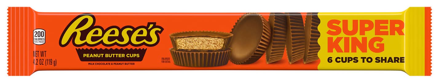 Reese's Milk Chocolate Super King Peanut Butter Cups (6 x 0.7 oz)
