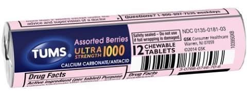 TUMS Ultra Strength Antacid Tablets, Assorted Berries (0.1 oz)