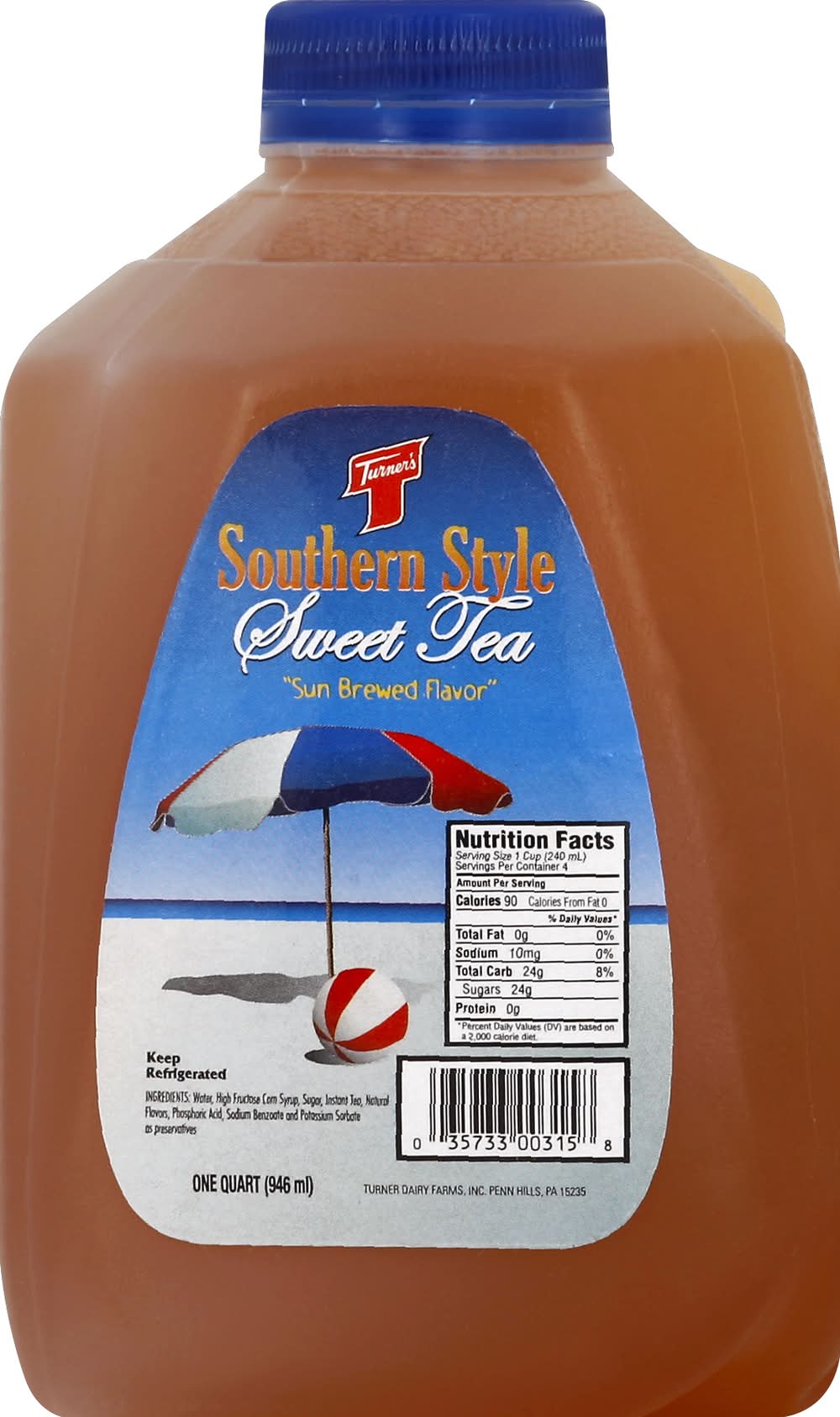 Turner's Southern Style Sweet Tea, Sun Brewed (1 qt)