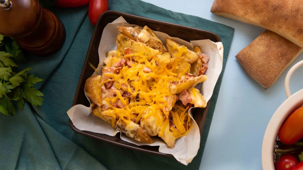 Wedges With Bacon And Cheddar