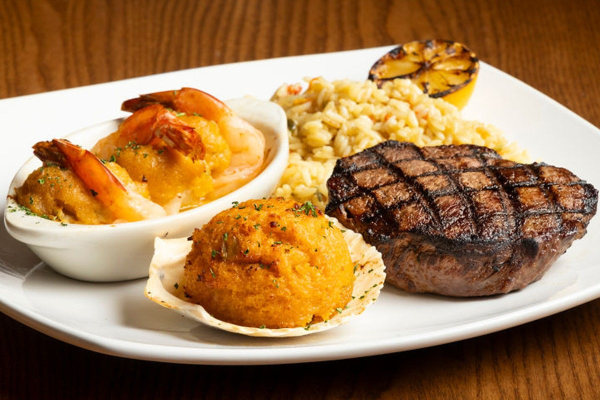 3-Way Sirloin* and Baked Stuffed Shrimp Combo with Seafood Stuffie