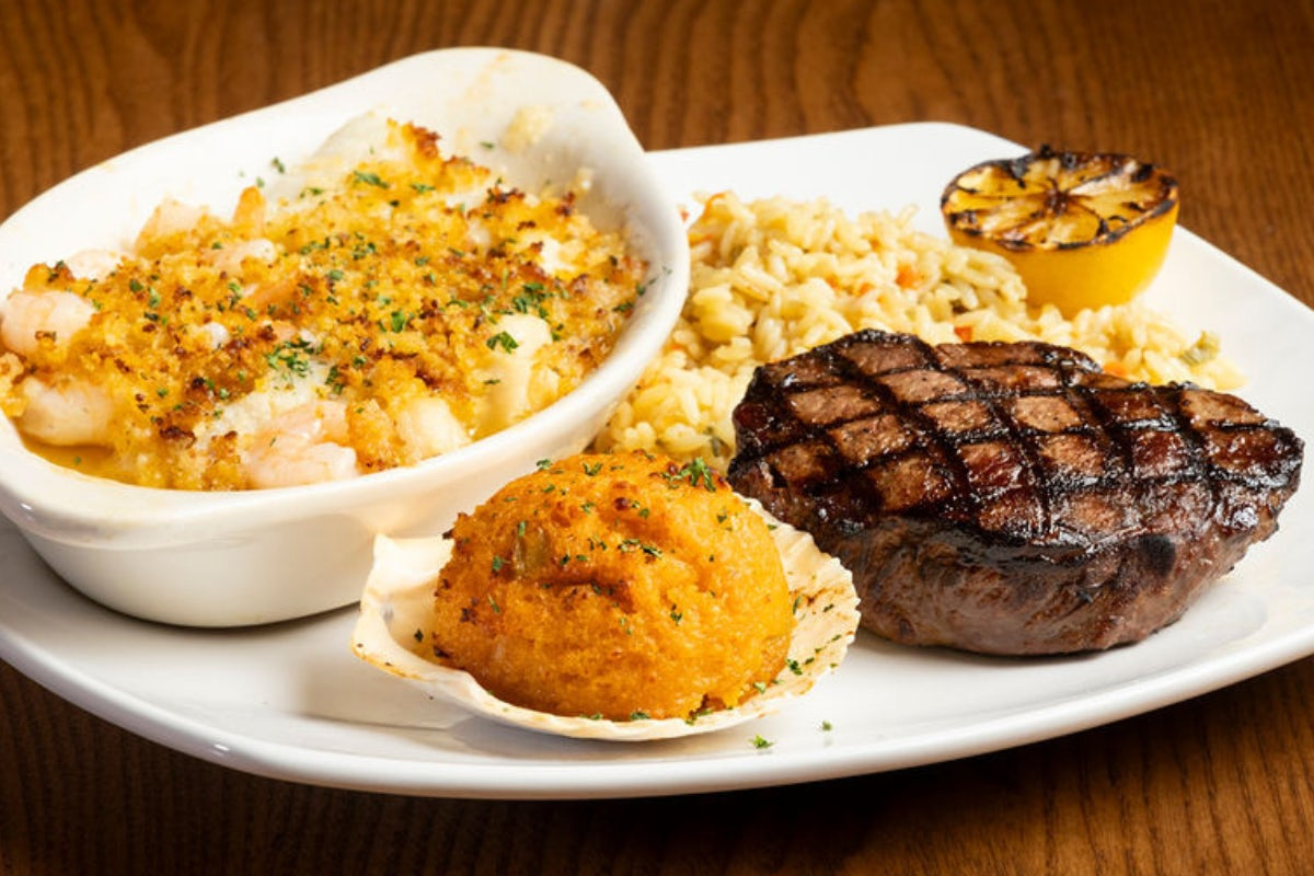 3-Way Sirloin* and Seafood Trio Combo with Seafood Stuffie