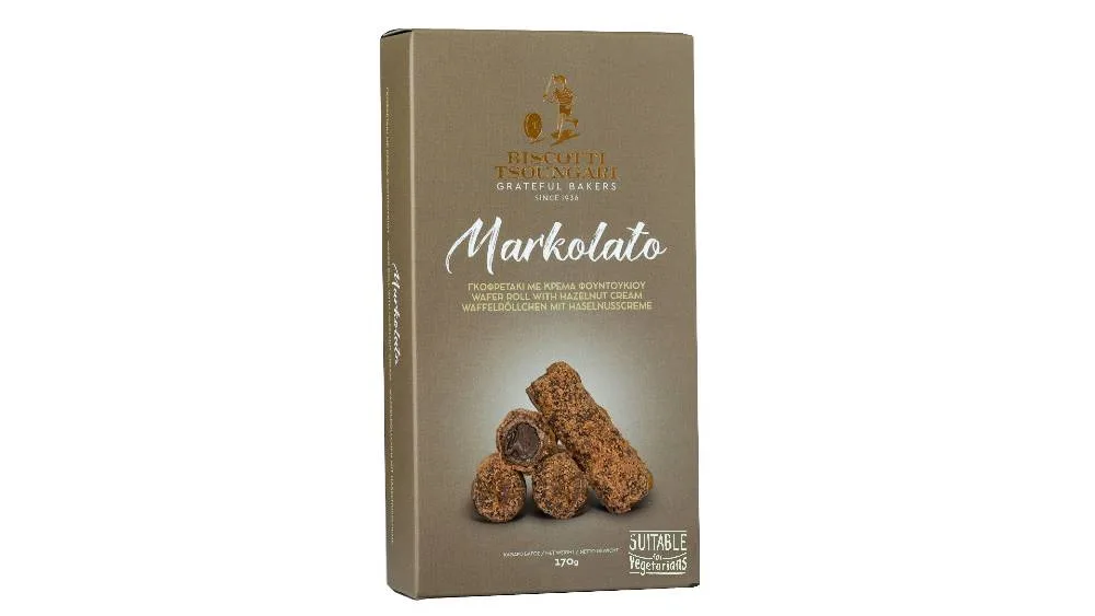 Tsoungari Markolato Wafer Roll with Hazlnut Cream 170g