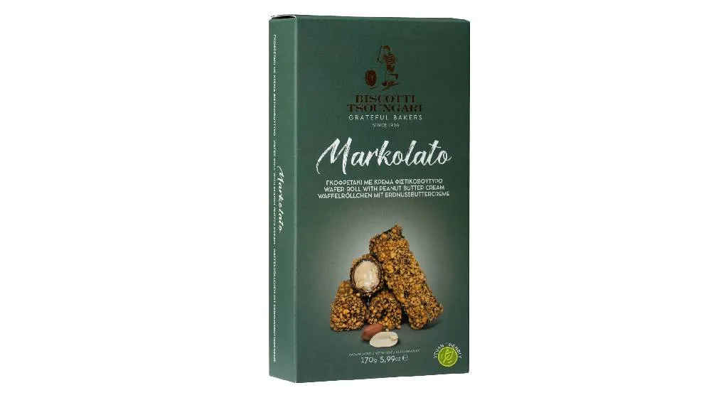 Tsoungari Markolato Wafer Roll with Peanut Butter Cream 170g