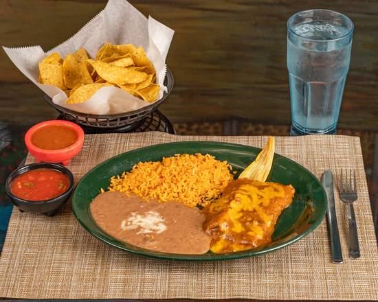 #2 One Cheese Enchilada and One Tamale
