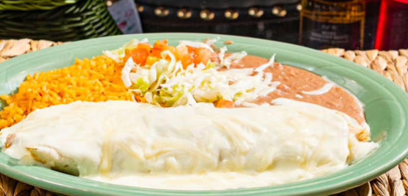 26. One Chicken Burrito with Sour Cream Sauce