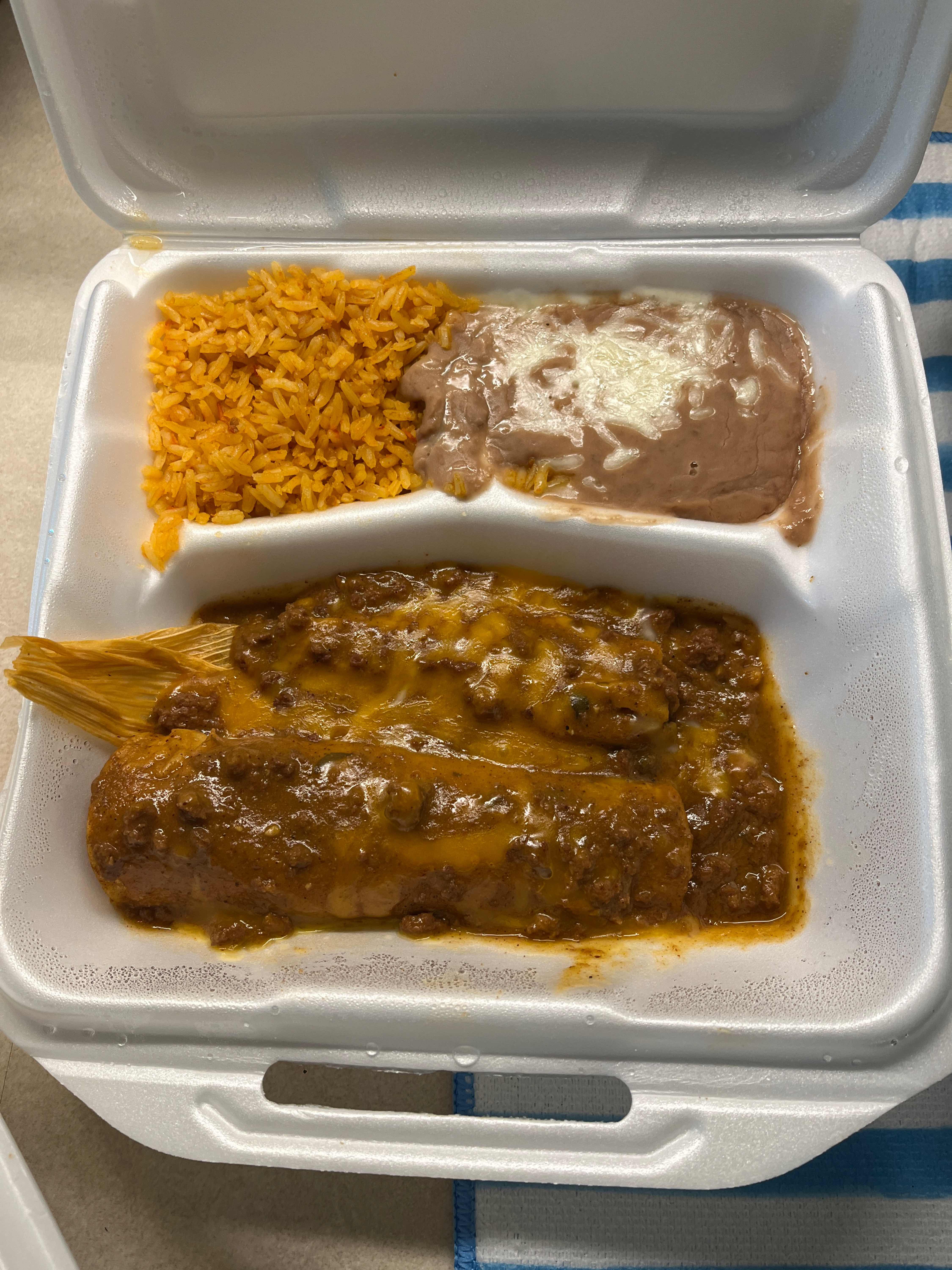 28. One Beef Enchilada and One Tamal