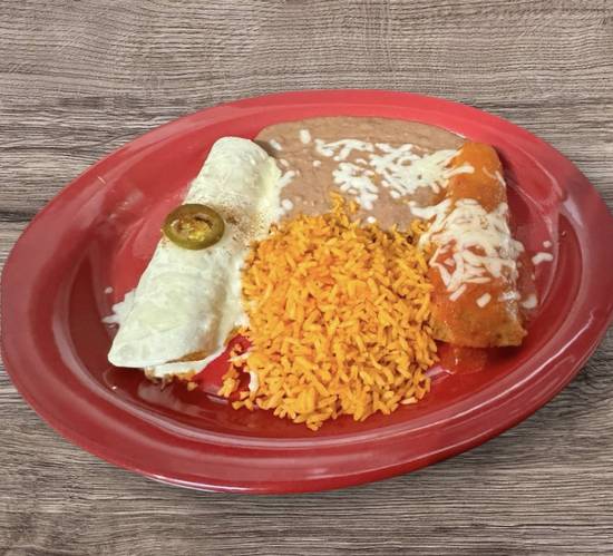 #3 One Beef Enchilada and One Chicken Enchilada