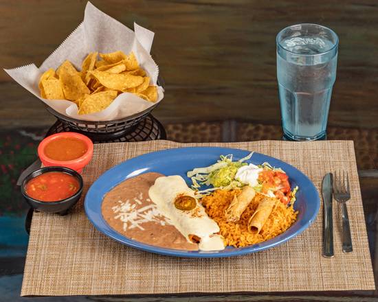 #9 One Chicken Flauta and One Chicken Enchilada