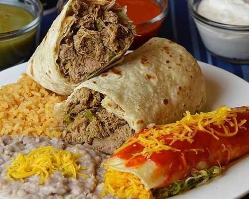 Beef Burrito and Cheese Enchilada Combo Plate