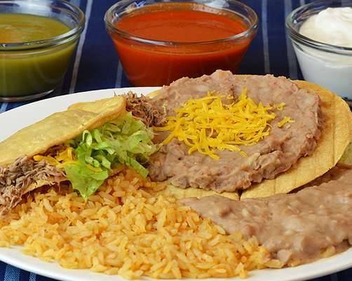 Beef Taco and Bean Tostada Combo Plate