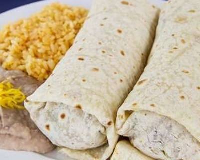 Two Beef Burritos Combo Plate