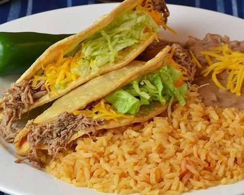 Two Beef Tacos Combo Plate