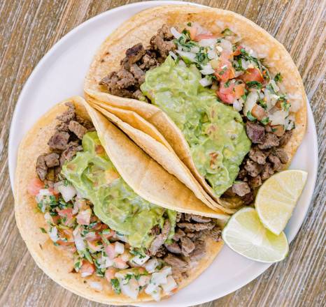 Two Carne Asada Tacos Combo Plate