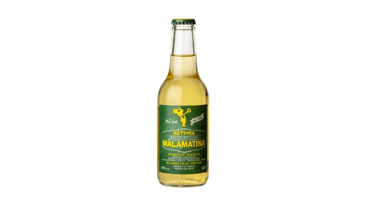 Retsina Malamatina Wein Flasche 0,25l