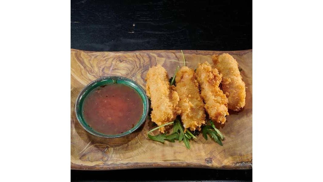 Salmon mozzarella sticks