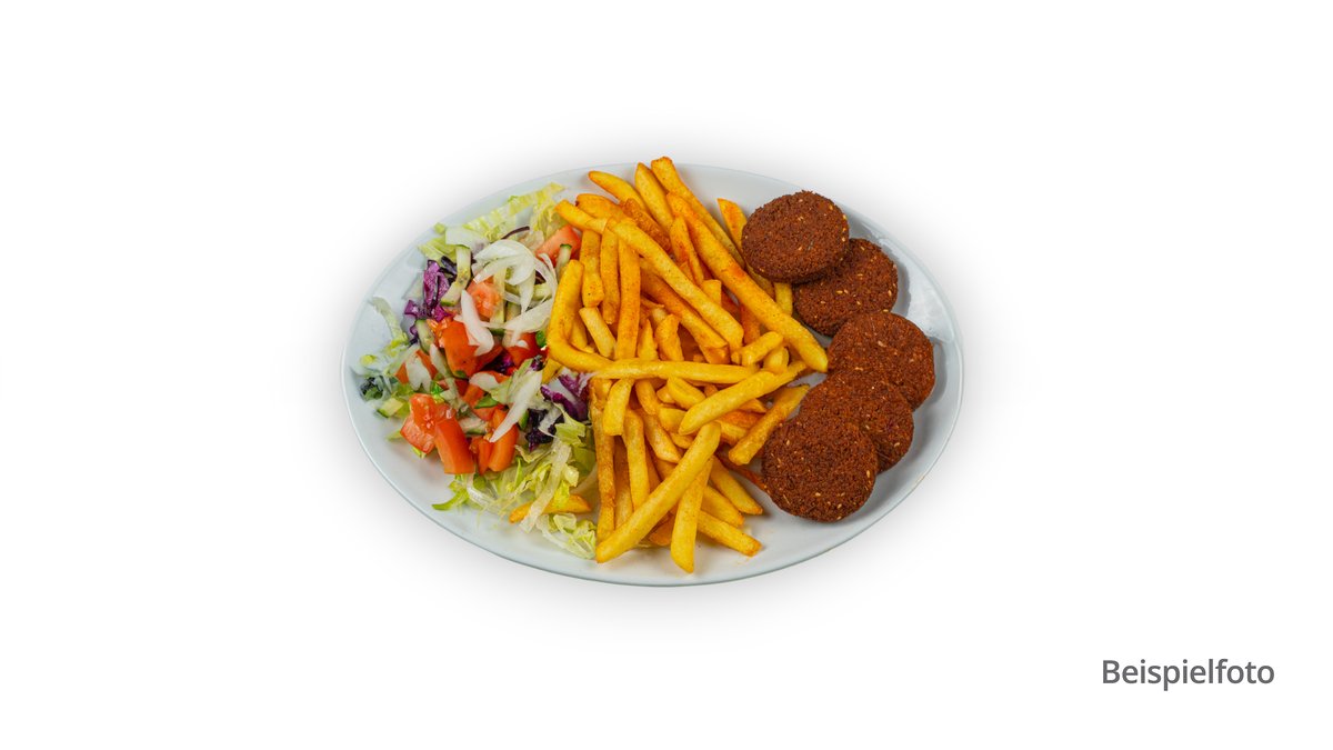 Falafel-Teller mit Pommes frites