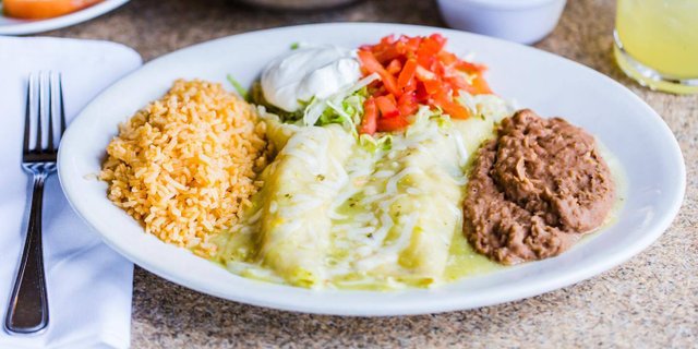 Verde Enchiladas Dinner Plate