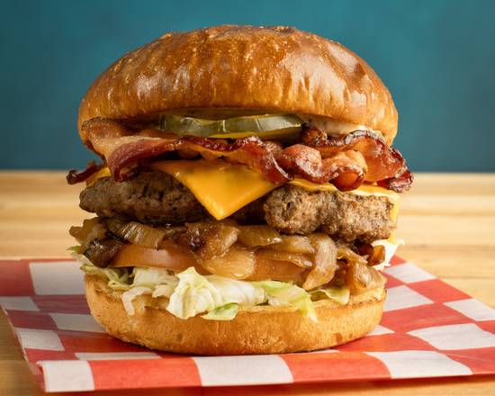 White BBQ Bacon Cheeseburger