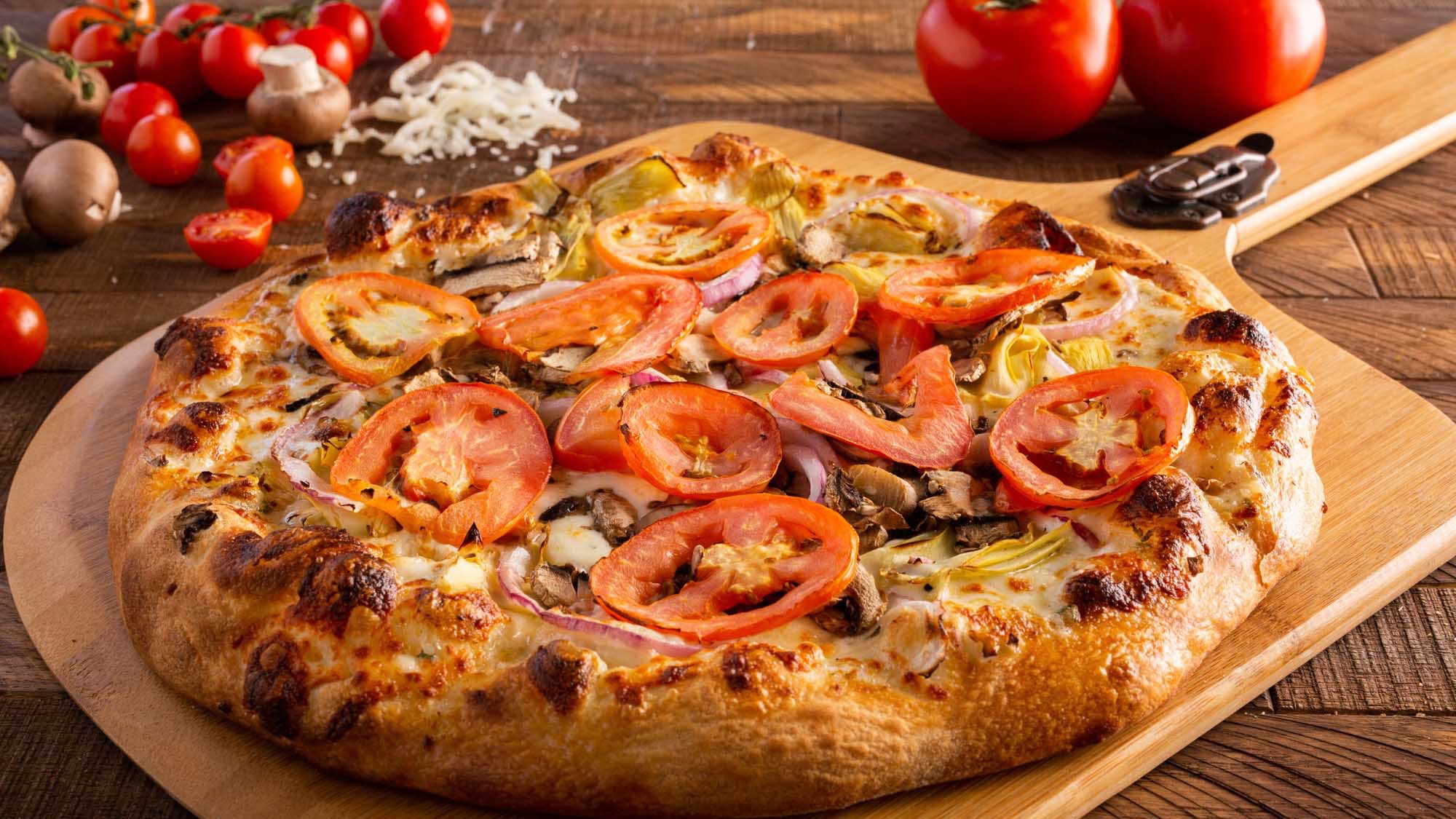 Veggie Alfredo Pizza - Personal 10''