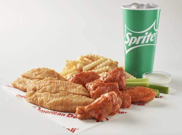 2pc Fish and 5pc Wings Combo