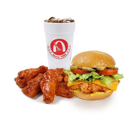 Chicken Tender Sandwich and 5pc Wings Combo