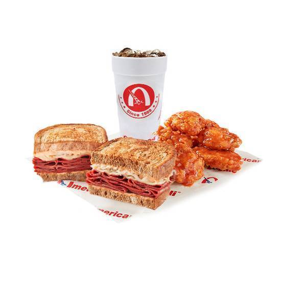 Reuben and 5pc Wings Combo