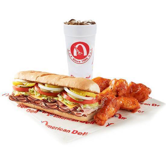 Turkey Sub and 5pc Wings Combo
