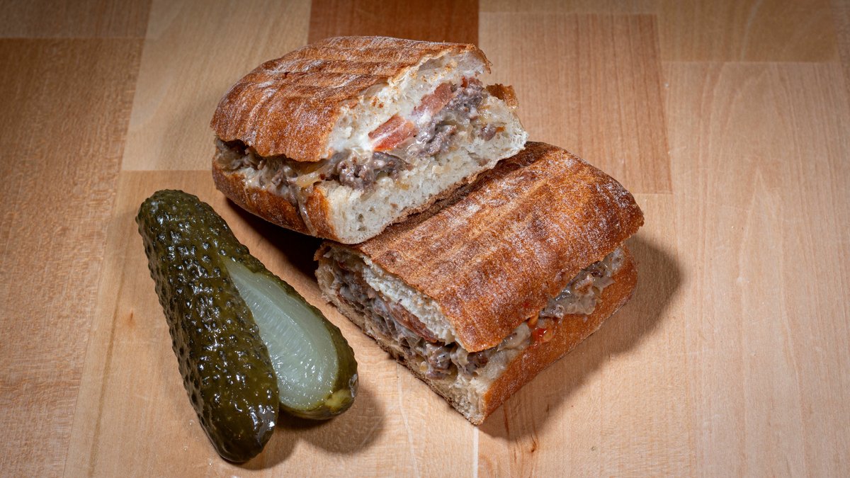 Cheesesteak panini