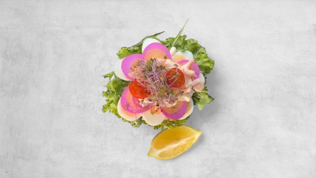 Æg med Mayonnaise Og tomater,aguak,Spire and citron (V)