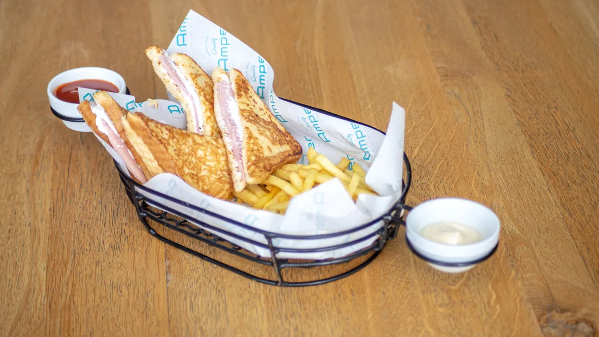 Fried ham sandwich