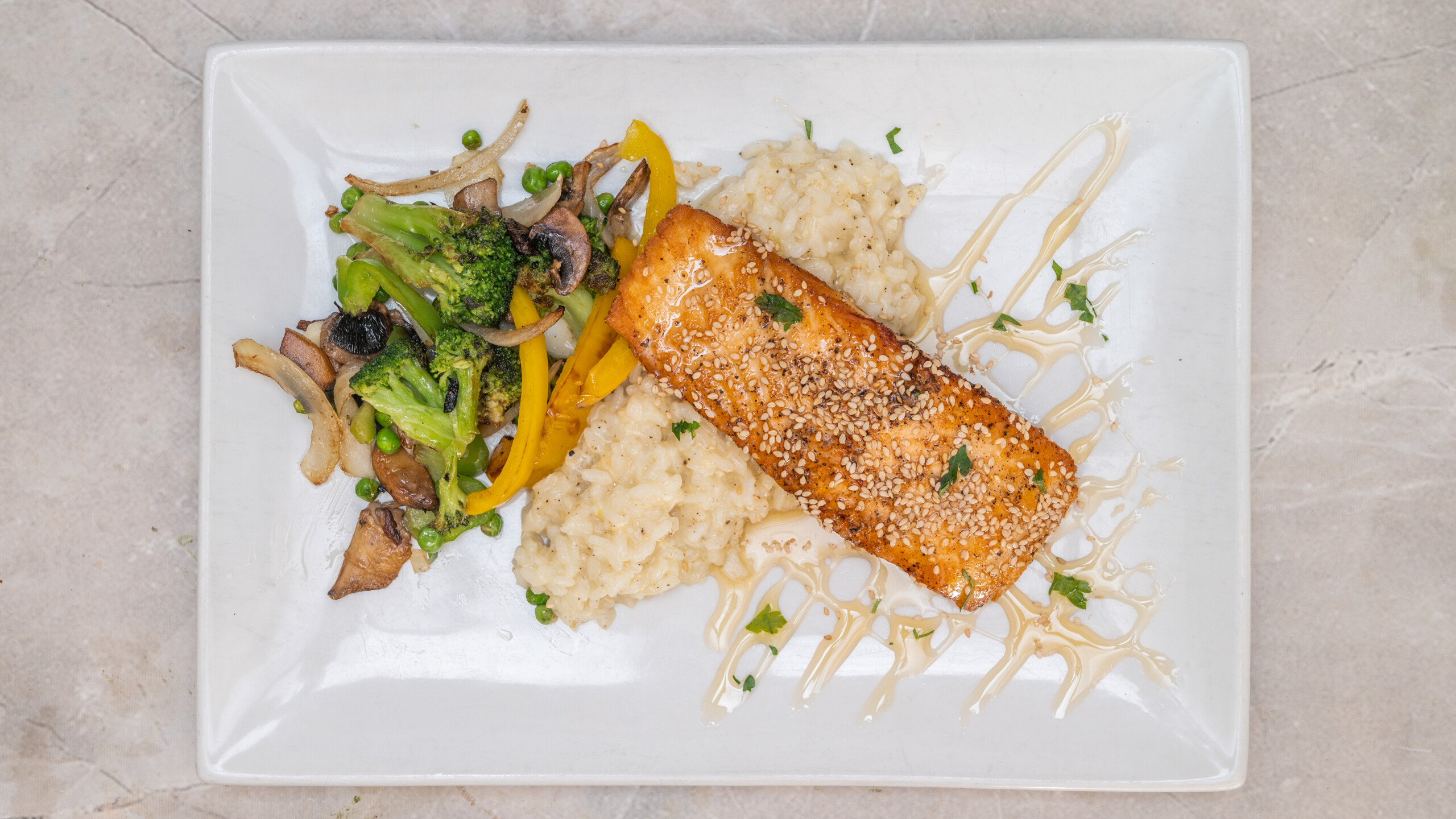 Honey Glazed Salmon with Sesame Seeds