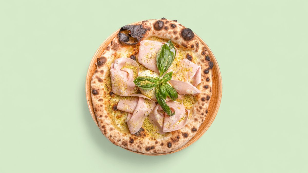 Pizza Mortadella e Pistacchio