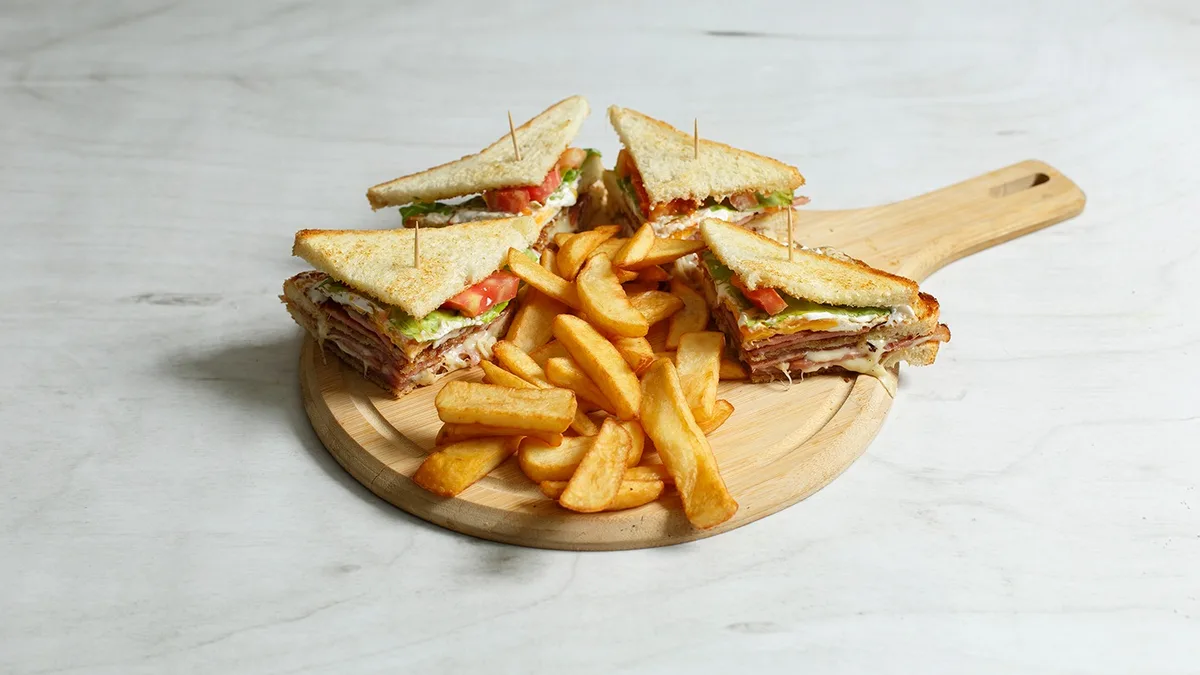 Club Sandwich with French Fries