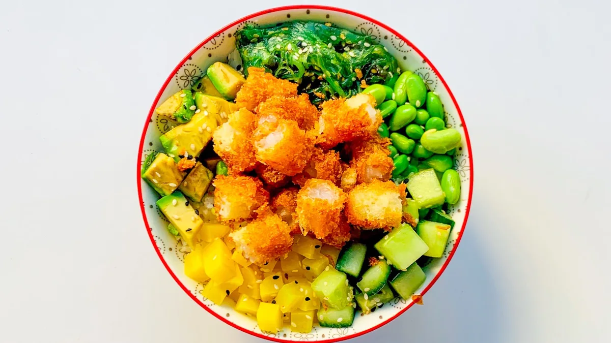 Sake bowl tempura